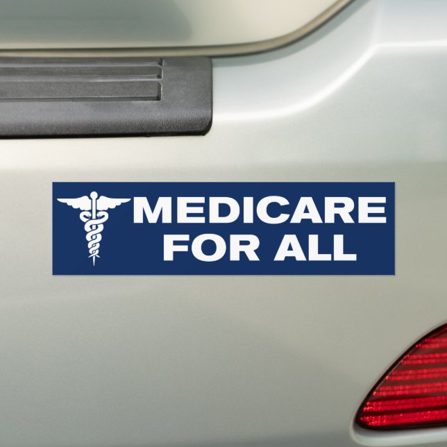 Medicare For All Universal Healthcare Bumper Sticker (On Car)