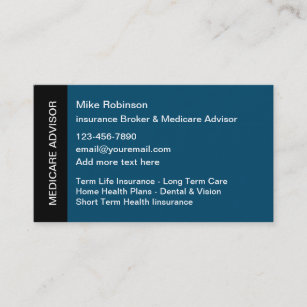 Medicare Health Insurance Rep Business Card