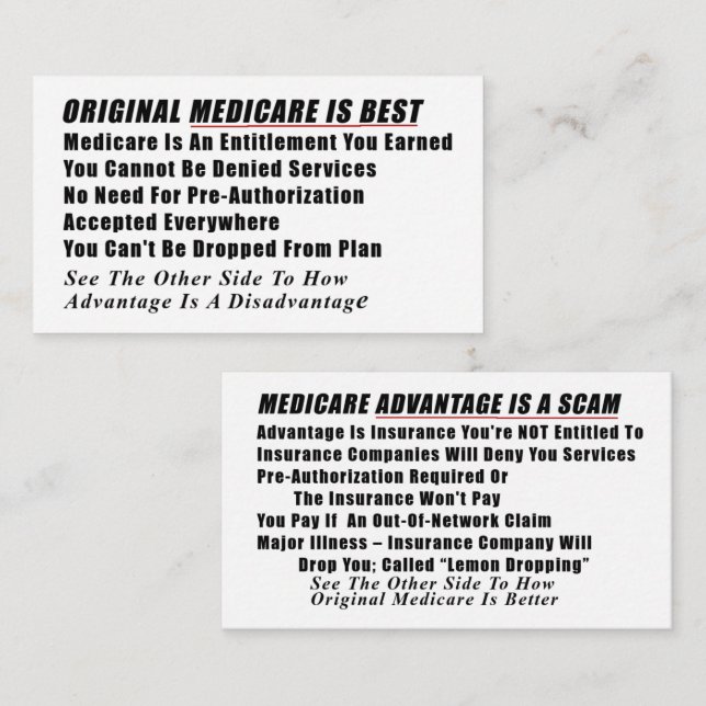 Medicare Information Card (Front/Back)