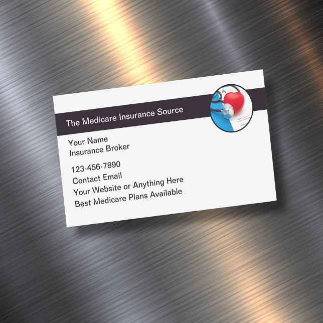 Medicare Insurance Agent Broker Business Card Magnet (Creator Uploaded)