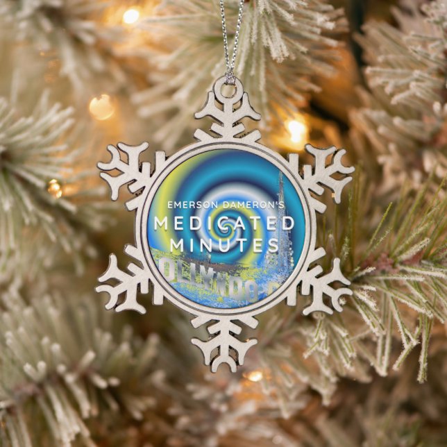 Medicated Holidays Snowflake Pewter Christmas Ornament (Tree)