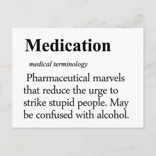 Medication Definition Postcard