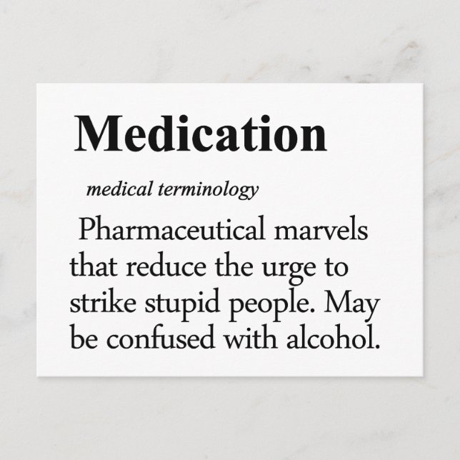 Medication Definition Postcard (Front)