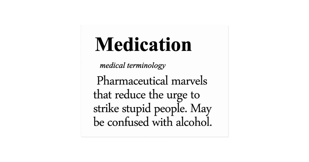 Medication definition postcard zazzle