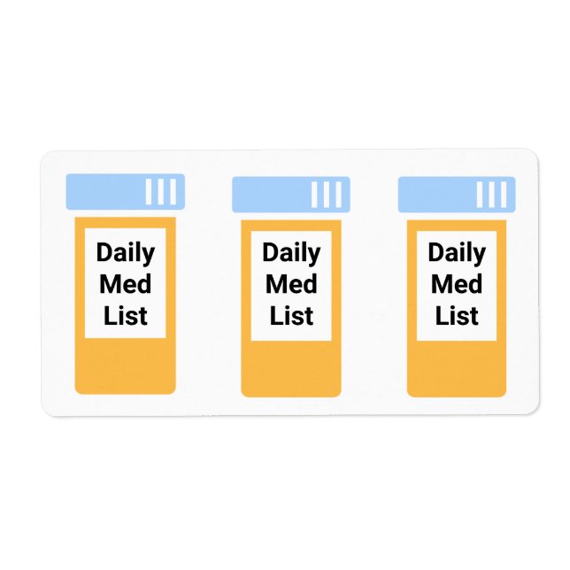 Medication List- Daily PRN Emergency Label (Front)