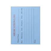 Medication Log Notepad (Sky Blue) (Rotated)