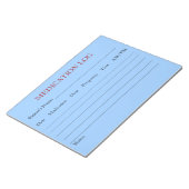 Medication Log Notepad (Sky Blue) (Angled)