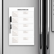 Medication Log Prescription  Dry Erase Board