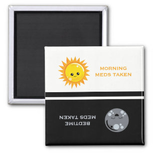 Medication Reminder Daily Day and Night Magnet