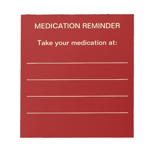 Medication Reminder Notepad (Front)