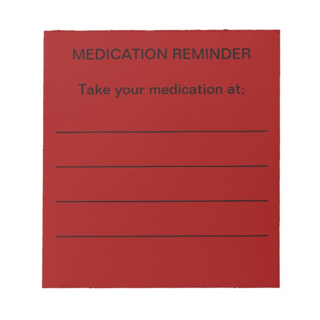 Medication Reminder Notepads (Front)