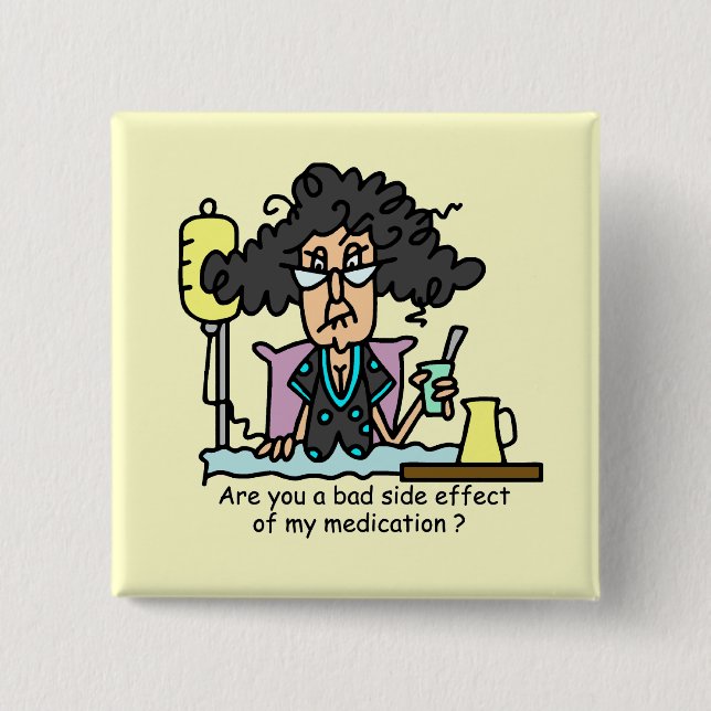 Medication Side Effect Dark Hair Button (Front)