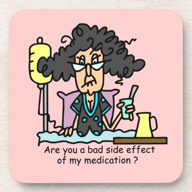 Medication Side Effect Dark Hair Coaster (Front)