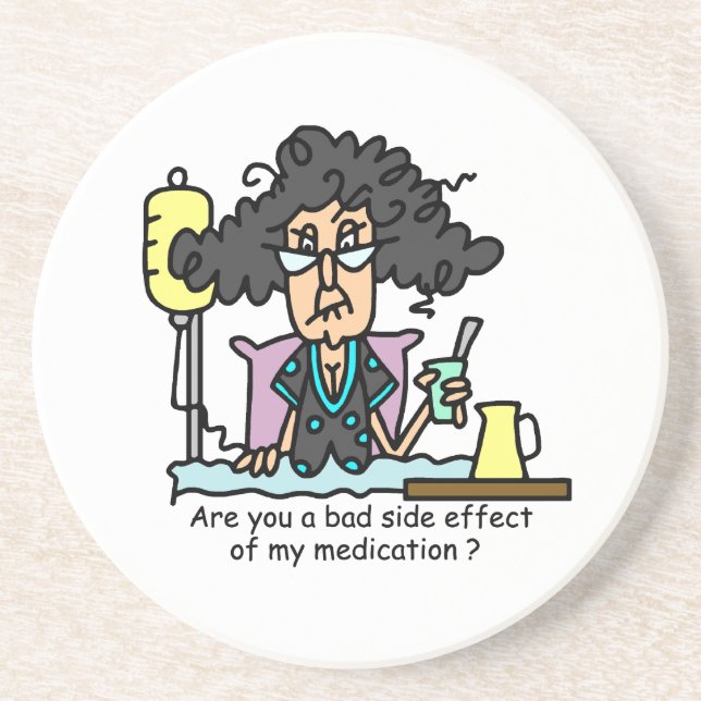 Medication Side Effect Dark Hair Drink Coaster (Front)