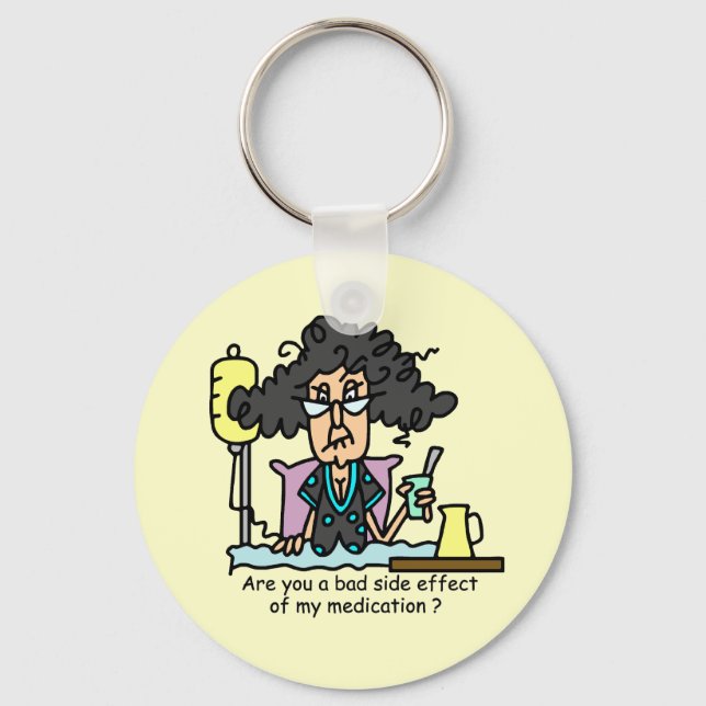 Medication Side Effect Dark Hair Keychain (Front)