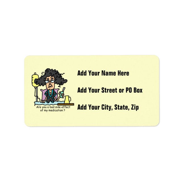 Medication Side Effect Dark Hair Label (Front)