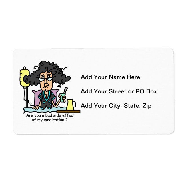 Medication Side Effect Dark Hair Label (Front)