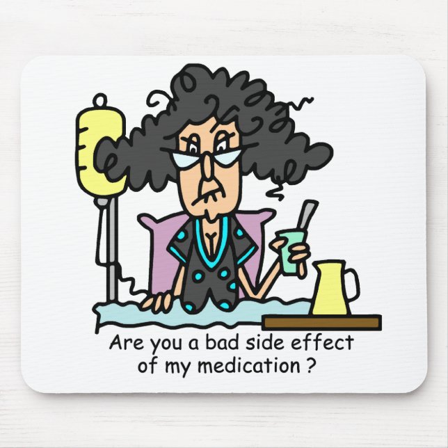 Medication Side Effect Dark Hair Mouse Pad (Front)