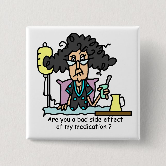 Medication Side Effect Dark Hair Pinback Button (Front)
