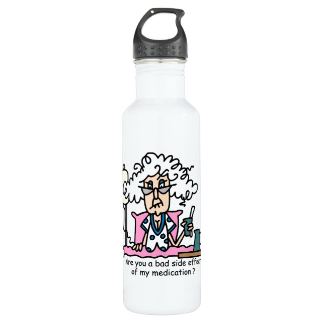Medication Side Effect Humor Water Bottle (Front)