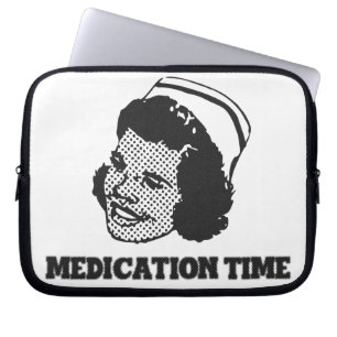 Medication Time Funny Nurse Parody Humor Laptop Sleeve