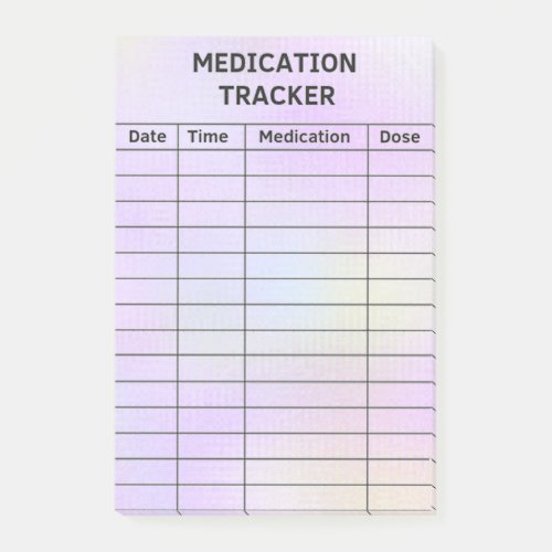 Medication Tracker Medical Checklist Post_It Notes