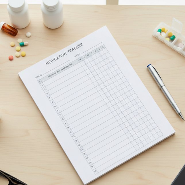Medication Weekly Tracker Log Prescription  Notepad (Creator Uploaded)
