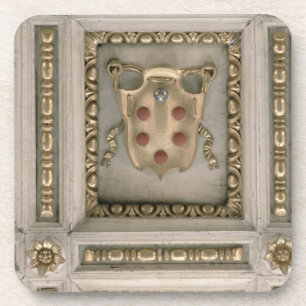 Medici coat of arms, from the soffit of the church beverage coaster