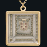 Medici coat of arms, from the soffit of the church gold plated necklace<br><div class="desc">Image:143434  Medici coat of arms,  from the soffit of the church (stucco). Italian School,  (15th century). San Lorenzo,  Florence,  Italy.  Art,  Fine Art.</div>