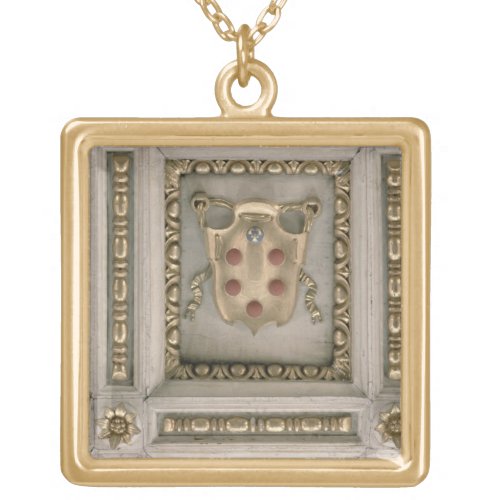 Medici coat of arms from the soffit of the church gold plated necklace