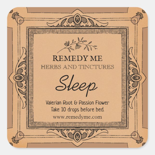 Medicinal Herbal Sleep Remedy Tincture Labels (Front)