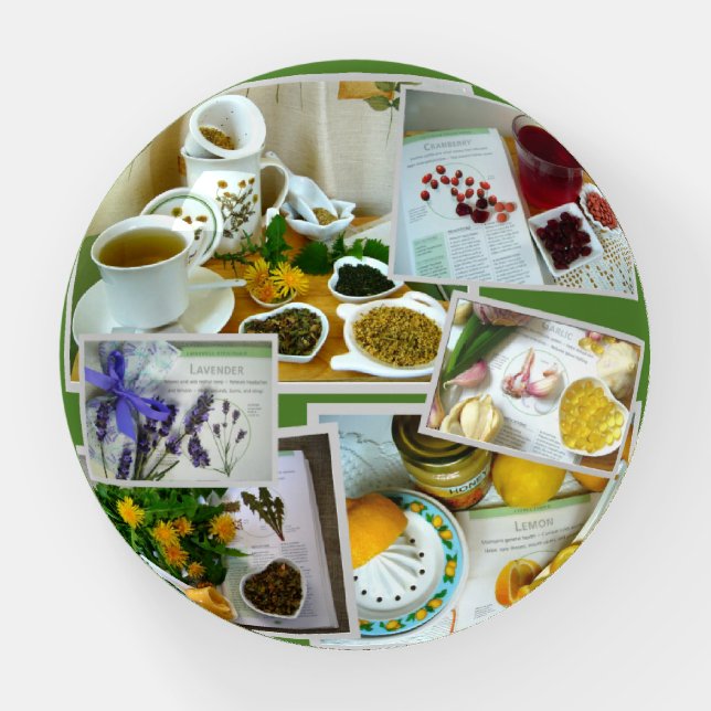 Medicinal Herbs Collage Paperweight (Front)