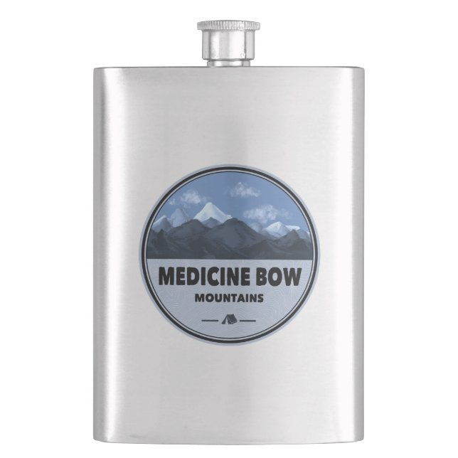 Medicine Bow Mountains Colorado Wyoming Camping Flask (Front)