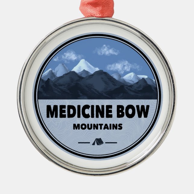 Medicine Bow Mountains Colorado Wyoming Camping Metal Ornament (Front)