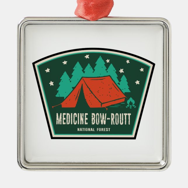 Medicine Bow-Routt National Forest Camping Metal Ornament (Front)