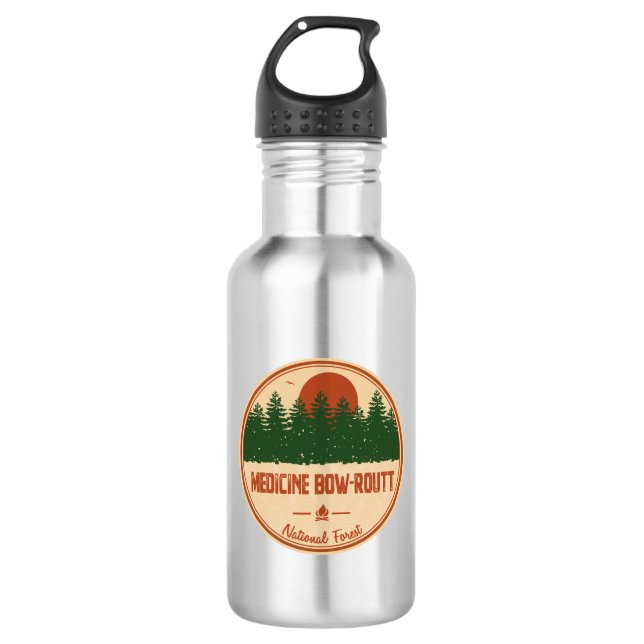 Medicine Bow-Routt National Forest Stainless Steel Water Bottle (Front)