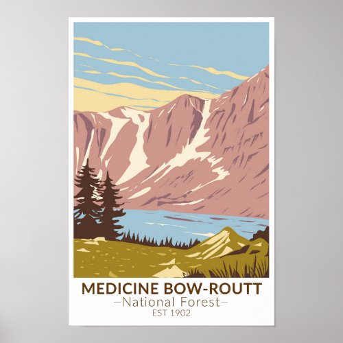 Medicine Bow _ Routt National Forest Vintage  Poster