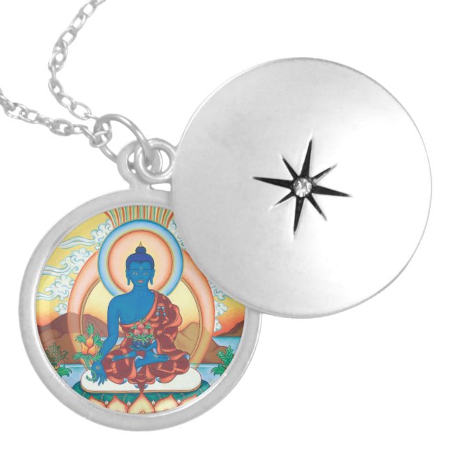 Medicine Buddha - Healing Master - silver locket (Front)