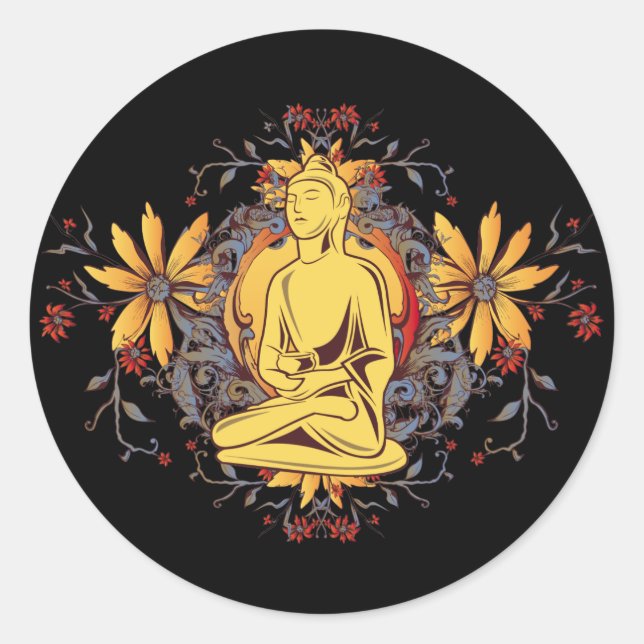 Medicine Buddha in Meditation Classic Round Sticker (Front)