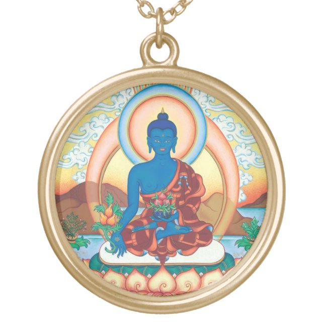 Medicine Buddha round necklace - Master of Healing (Front)