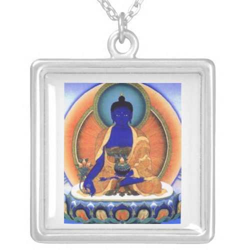 Medicine Buddha Silver Plated Necklace