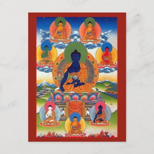 Medicine Buddha Tibetan Buddhist Altar Card