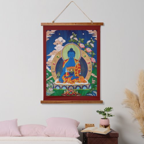 Medicine Buddha Tibetan Buddhist Thangka Art Hanging Tapestry