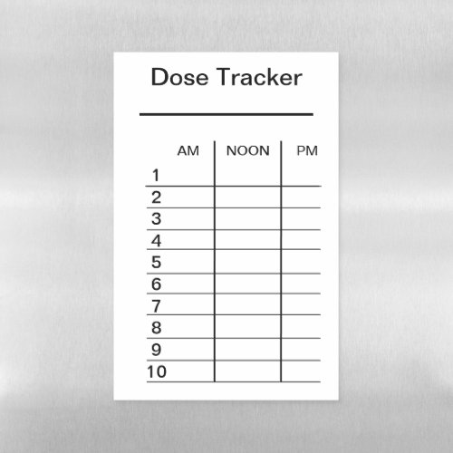 Medicine Dosage Tracker 3xday Magnetic Dry Erase Sheet