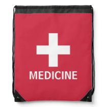 Medicine First Aid Symbol Red Medical Kit Drawstring Bag