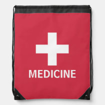 Medicine First Aid Symbol Red Medical Kit Drawstring Bag
