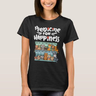 medicine for happiness pill box animals dog breeds T-Shirt