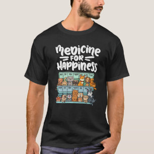 medicine for happiness pill box animals dog breeds T-Shirt
