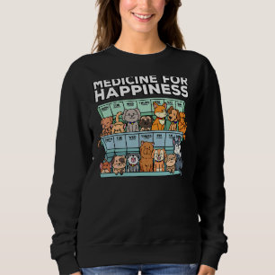 Medicine For Happiness Pill Box Animals Dog Pals Sweatshirt