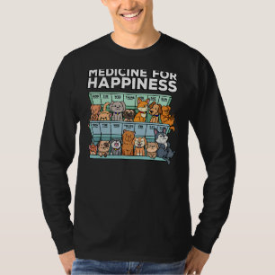 Medicine For Happiness Pill Box Animals Dog Pals T-Shirt